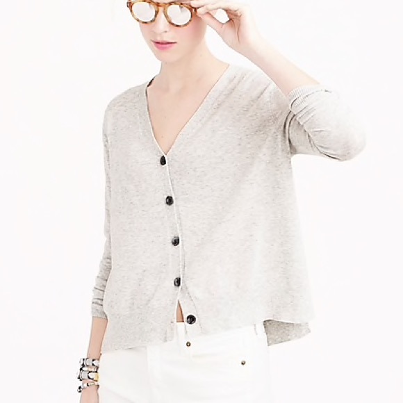 J. Crew Sweaters - J Crew Summerweight Cardigan Cotton Gray Large